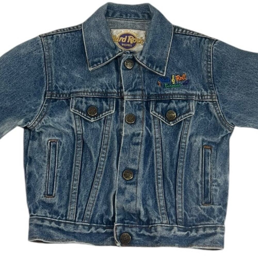 HARD ROCK CAFE Kids Las Vegas Denim Jean Jacket SZ 5 - 6